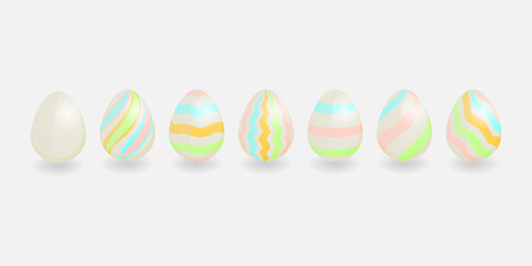 Easter eggs on a white background.