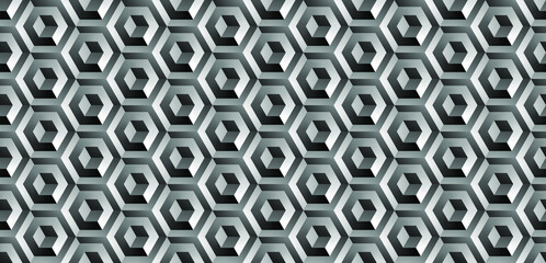 Abstract hexagonal background geometric grid seamless pattern