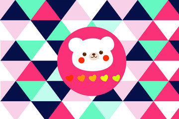 Color geometric element floor mat