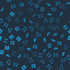 Set Chassis car, Car muffler, Timing belt kit and battery on seamless pattern. Vector.