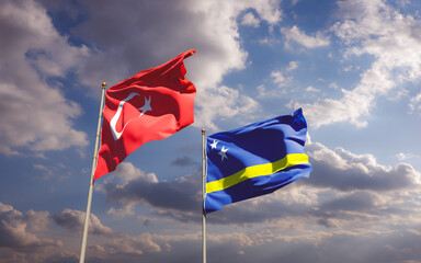 Flags of Turkey and Curacao.