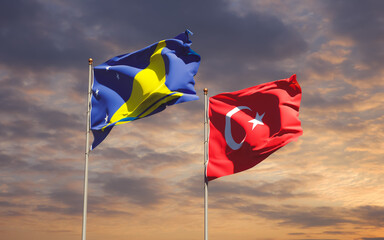 Flags of Tokelau and Turkey.