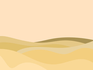Desert landscape with dunes in a minimalist style. Flat design. Boho decor for prints, posters and interior design. Mid Century modern decor. Vector illustration