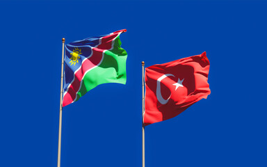 Flags of Namibia and Turkey.