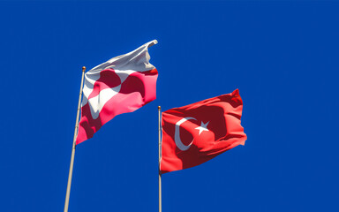 Flags of Greenland and Turkey.