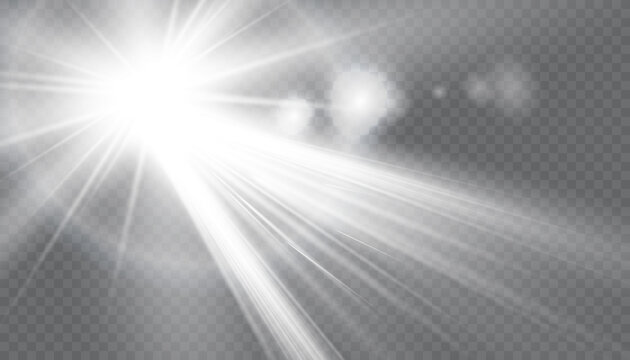 Vector transparent sunlight special lens flare light effect.
