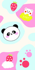Cartoon bear decorative painting