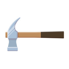 Claw hammer flat style vector icon isolated