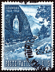 Postage stamp Vatican 1958 apparition of Virgin Mary