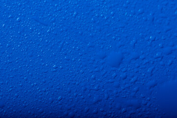 Water drops on blue background