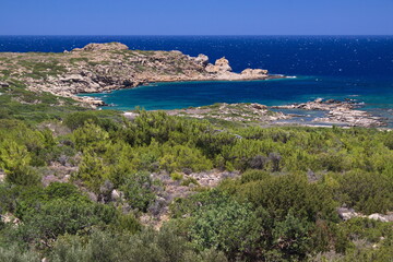 Landscape on coast on Crete in Greece, Europe
