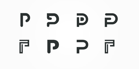 Creative and Minimalist Letter P Logo Design Icon |Editable in Vector Format in Black and White Color