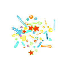 Sprinkles grainy. Cupcake donuts background.