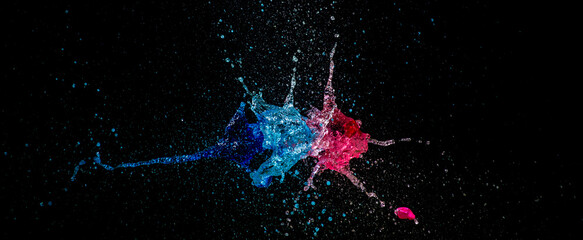 red and blue  water pattern