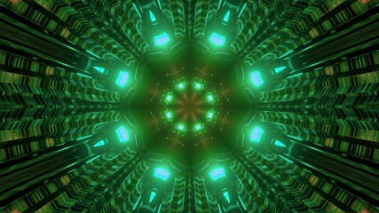 Gleaming green neon pattern 3d illustration