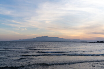 Fototapeta na wymiar colorful sunset on the Mediterranean Sea on the Costa de Almeria