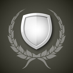 Protected guard shield concept. Safety badge, protection icon. Privacy colorful banner shield. Security label. Defense tag. Presentation shining sticker shield. Defense safeguard sign. badge