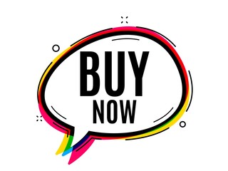 Buy Now. Speech bubble vector banner. Special offer price sign. Advertising Discounts symbol. Thought or dialogue speech balloon shape. Buy now chat think bubble. Infographic cloud message. Vector