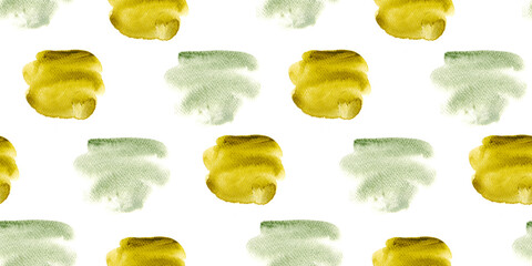 Set of watercolor splashes. Watercolor seamless pattern with brush and watercolor shapes style for fabrics, paper, textile, gift wrap isolated on white background