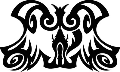 Vector symbol, ornament, tattoo. beautiful vector illustration. Drawings on the body, ancient symbols.	