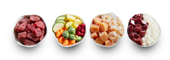 Bowl with different ingredients including seafood beef and vegetables