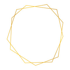 Gold geometric polygonal frame