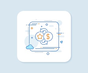 Loyalty points line icon. Abstract square vector button. Bonus money. Discount program symbol. Loyalty points line icon. Quality concept badge. Vector