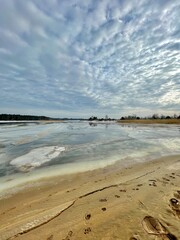 Fototapeta na wymiar Baltic Sea winter snow ice coast beach Carnikava Latvia