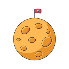 planet cartoon space doodle hand drawn concept design vector art kawaii illustration