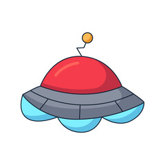 UFO cartoon space doodle hand drawn concept design vector art kawaii illustration