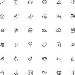 icon vector icon set such as: appliance, dish, capers, wineglass, process, shake, brunches, grilled, household, bag, decorative, french, celebration, home, mandarin, line art, business, burger, olive