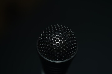 microphone on black background