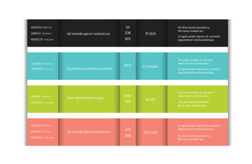 Price table, template, pricing banner, chart. Infographics element. Vector.