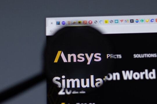 New York, USA - 17 February 2021: Ansys logo close up on website page, Illustrative Editorial.