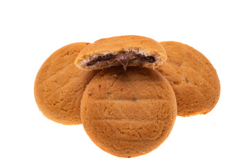cookies with chocolate cream isolated
