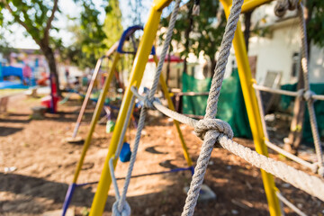 Fototapeta na wymiar Children's playground for funy in the park