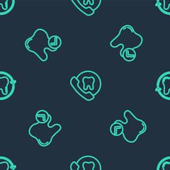 Set line Online dental care, Tooth whitening concept and on seamless pattern. Vector.