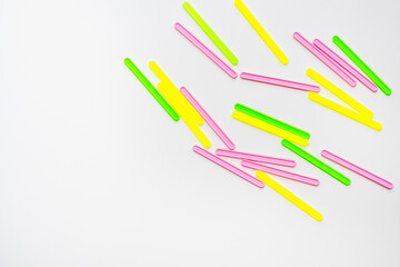 counting sticks on white background 