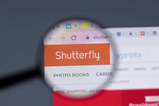 New York, USA - 17 February 2021: Shutterfly logo close up on website page, Illustrative Editorial.