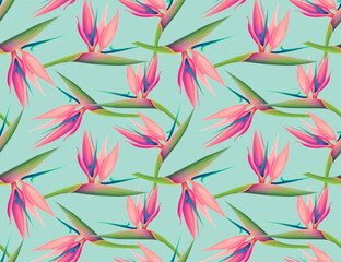 Tropical monstera and palm leaves. seamless stylish fashion floral pattern, in Hawaiian style