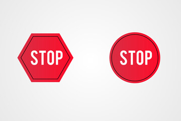 Traffic stop dangerous vector signs. Stop, warning 