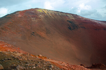 Landscape with Volcano. Russia, Kamchatka 2020. Photo taken during an expedition to the volcano.