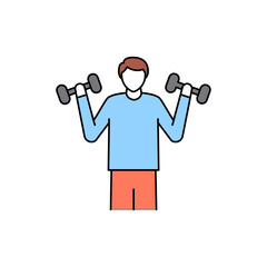 Fototapeta premium Morning exercise color line icon. Pictogram for web page, mobile app