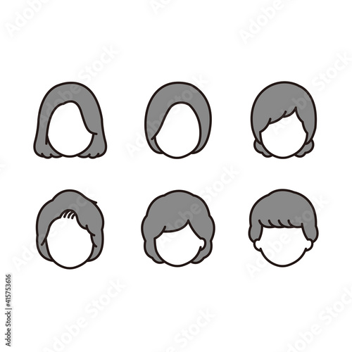 女性 顔なし モノクロ アイコン イラスト 30s Sticker 3 Niko