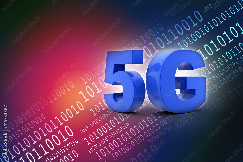 Aufkleber 3d rendering 5g network 5g connection