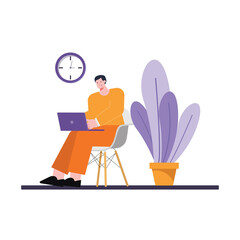 the concept of people working from home. school from home. online meetings with colleagues.