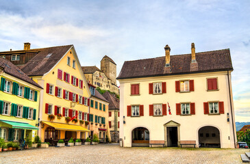 Skyline of Sargans, a town in the canton of St. Gallen in Switzerland