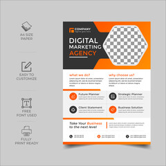 Creative modern digital marketing agency business flyer template