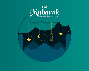 Eid Mubarak In Paper Style 