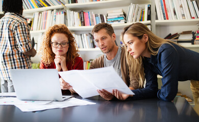 Business people friends discussing brainstorming ideas at meeting